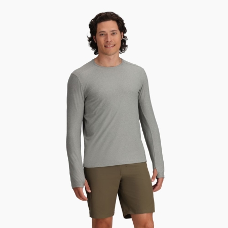 Royal Robbins  Amp Lite Crew Long sleeve Lt Pewter Htr 
