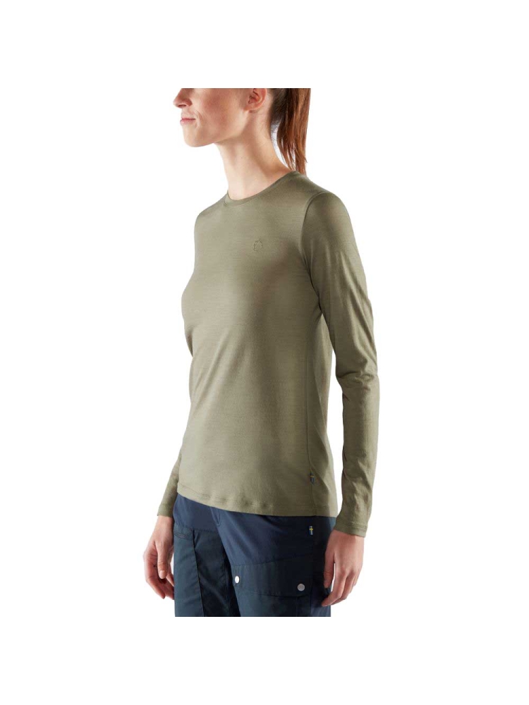 Fjällräven Abisko Wool Long Sleeve Women's Patina Green 84102-614 shirts en tops online bestellen bij Kathmandu Outdoor & Travel