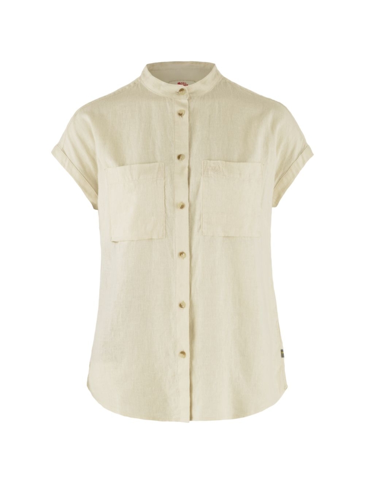 Fjällräven Övik Hemp Shirt Short Sleeve Women's Chalk White 14600160-113 shirts en tops online bestellen bij Kathmandu Outdoor & Travel
