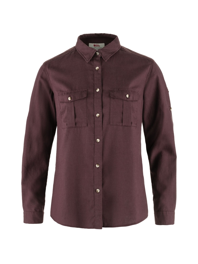 Fjällräven Övik Travel Shirt Long Sleeve Women's Port 89843-357 shirts en tops online bestellen bij Kathmandu Outdoor & Travel