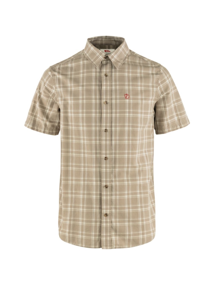 Fjällräven Övik Lite Shirt Short Sleeve Fossil-Chalk Rose 87038-118-302 shirts en tops online bestellen bij Kathmandu Outdoor & Travel