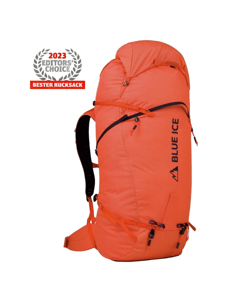 Blue Ice Stache 60L Orange 100405-ORG-SNA trekkingrugzakken online bestellen bij Kathmandu Outdoor & Travel