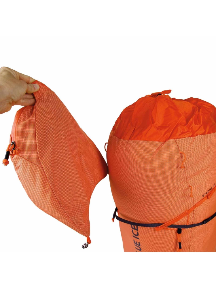 Blue Ice Stache 60L Orange 100405-ORG-SNA trekkingrugzakken online bestellen bij Kathmandu Outdoor & Travel