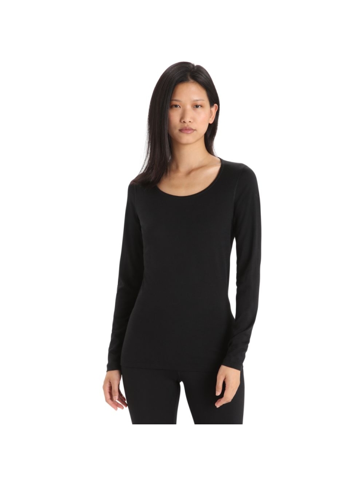 Icebreaker 200 oasis Long Sleeve Scoop Women's Black 104378-0011 onderkleding/thermokleding online bestellen bij Kathmandu Outdoor & Travel
