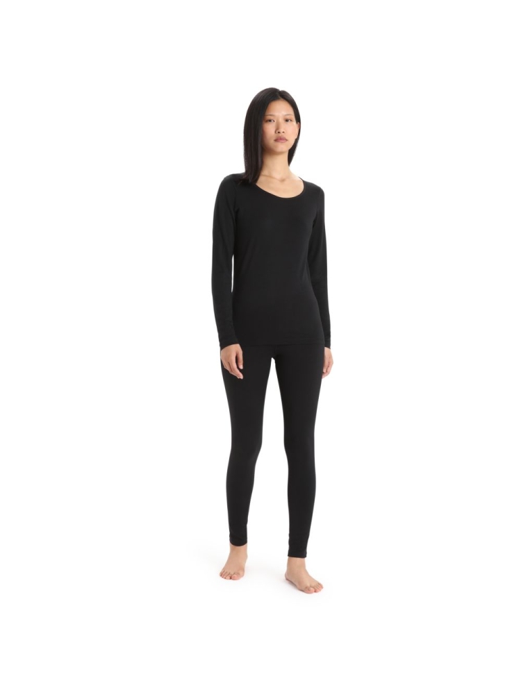 Icebreaker 200 oasis Long Sleeve Scoop Women's Black 104378-0011 onderkleding/thermokleding online bestellen bij Kathmandu Outdoor & Travel