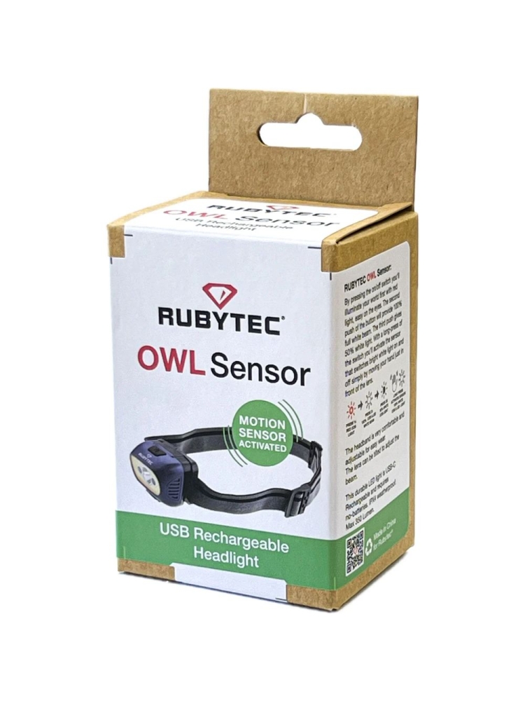 Rubytec Owl Sensor USB rechargeable Headlight Blue  RU43365 verlichting online bestellen bij Kathmandu Outdoor & Travel