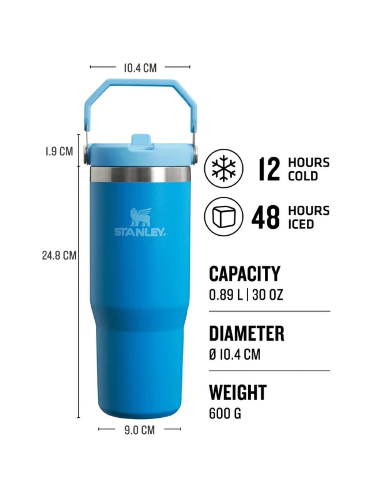 Stanley The IceFlow Flip Straw Tumbler 0,89L Azure 10-09993-313 drinkflessen en thermosflessen online bestellen bij Kathmandu Outdoor & Travel