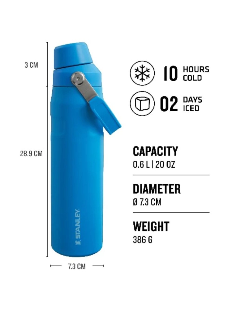 Stanley The Aerolight IceFlow Water Bottle Fast Flow 0,6L Azure  10-12515-004 drinkflessen en thermosflessen online bestellen bij Kathmandu Outdoor & Travel