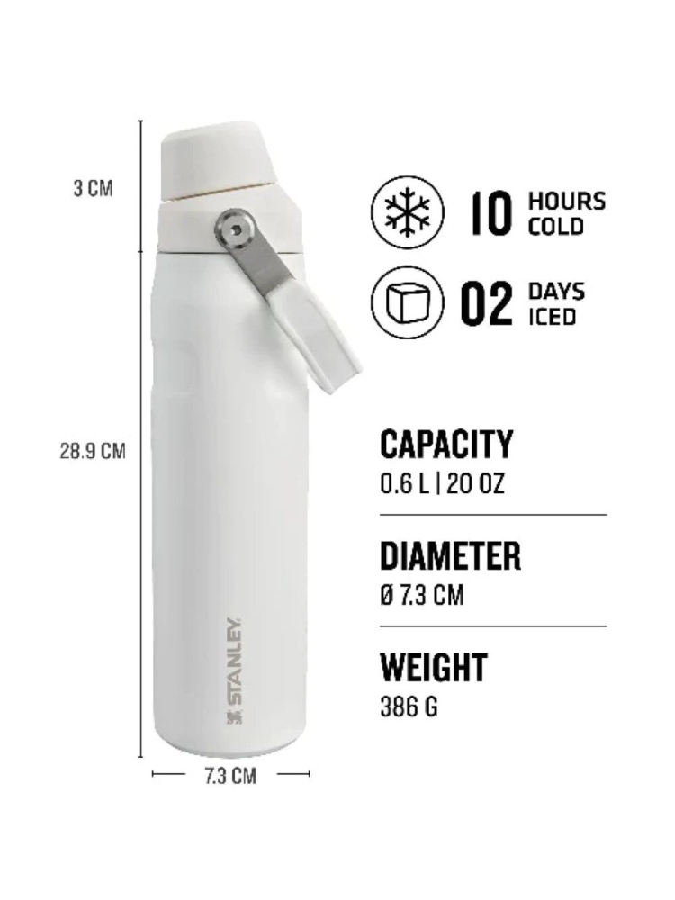 Stanley The Aerolight IceFlow Water Bottle Fast Flow 0,6L Frost  10-12515-002 drinkflessen en thermosflessen online bestellen bij Kathmandu Outdoor & Travel