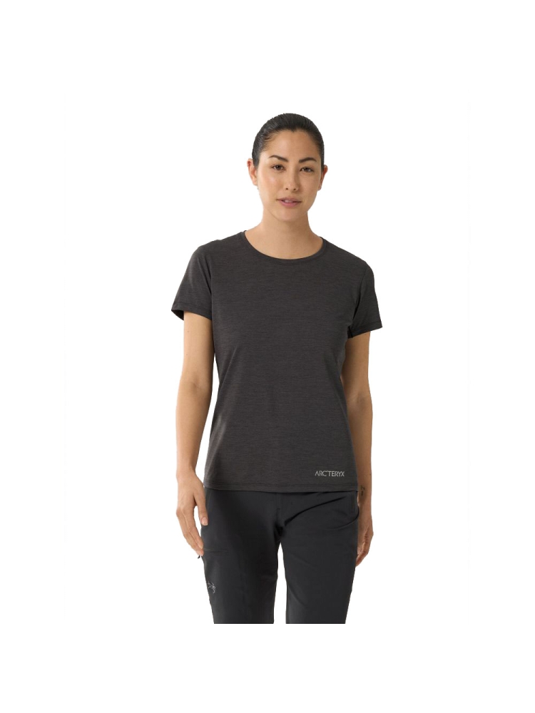 Arc'teryx Taema Arc'bird Crew SS Women's Black Heather 7694-Black Heather shirts en tops online bestellen bij Kathmandu Outdoor & Travel