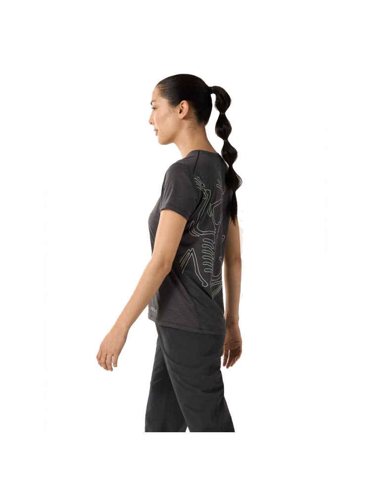 Arc'teryx Taema Arc'bird Crew SS Women's Black Heather 7694-Black Heather shirts en tops online bestellen bij Kathmandu Outdoor & Travel