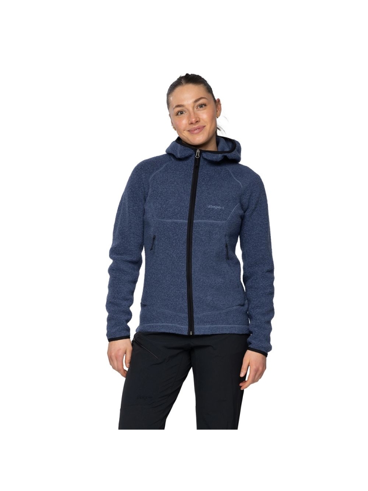 Bergans Vaagaa Merino Terry Midlayer Hoodie Women's Granite Blue 3393-24412 fleeces en truien online bestellen bij Kathmandu Outdoor & Travel