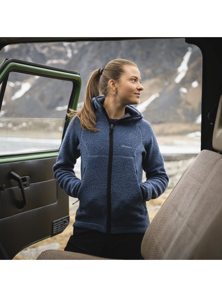 Bergans Vaagaa Merino Terry Midlayer Hoodie Women's Granite Blue 3393-24412 fleeces en truien online bestellen bij Kathmandu Outdoor & Travel