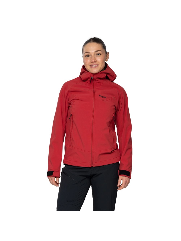Bergans Vaagaa Softshell Jacket Hood Women's Crimson Red 3363-21847 jassen online bestellen bij Kathmandu Outdoor & Travel