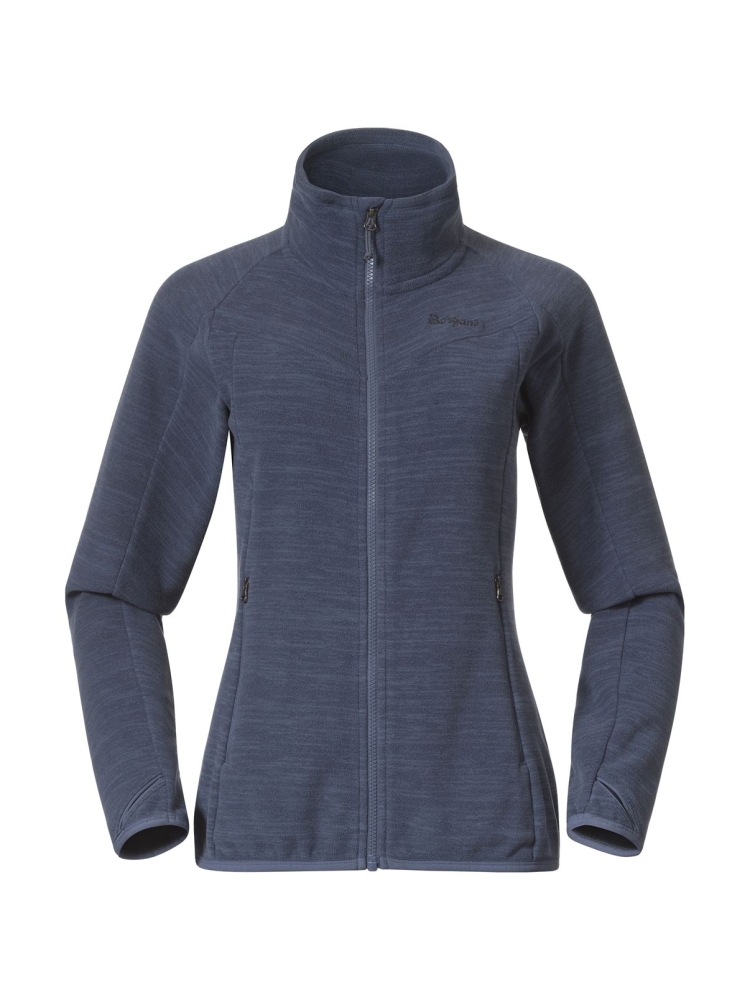 Bergans Hareid Fleece Jacket NoHood Women's Granite Blue 3030-24412 fleeces en truien online bestellen bij Kathmandu Outdoor & Travel