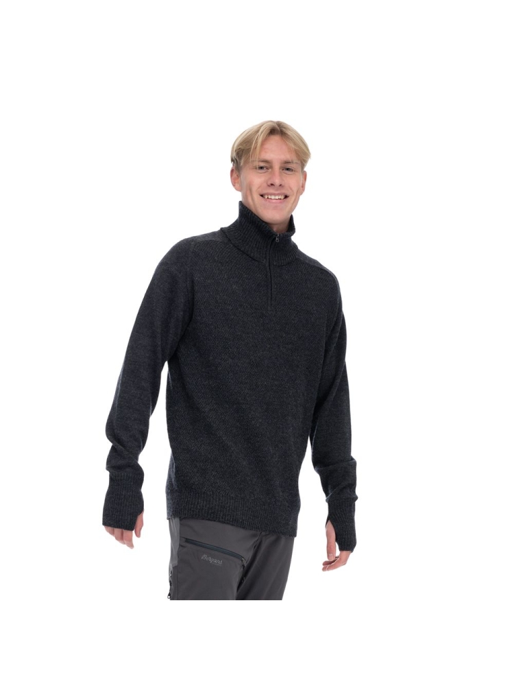 Bergans Ulriken Light Merino Jumper Dark Shadow Grey 3129-24616 fleeces en truien online bestellen bij Kathmandu Outdoor & Travel