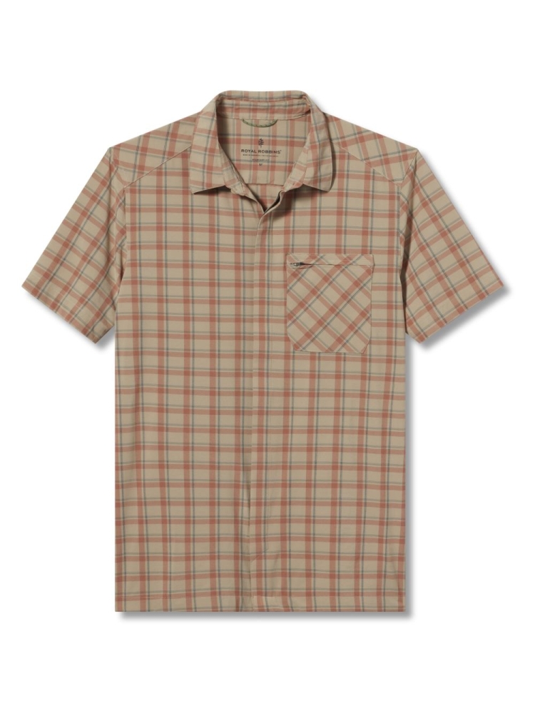 Royal Robbins Amp Lite Plaid S/S Khaki Cloverdale Y421028-293 shirts en tops online bestellen bij Kathmandu Outdoor & Travel
