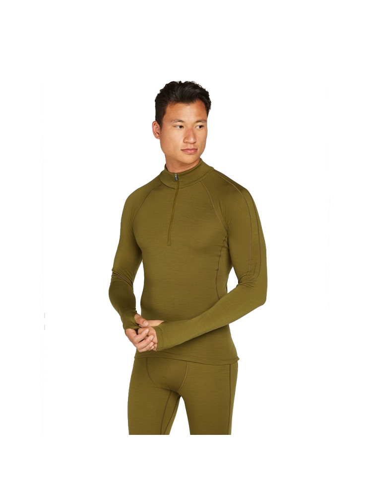 Icebreaker 300 MerinoFine Polar LS Half Zip Algae IBBA56Q9-3571 onderkleding/thermokleding online bestellen bij Kathmandu Outdoor & Travel