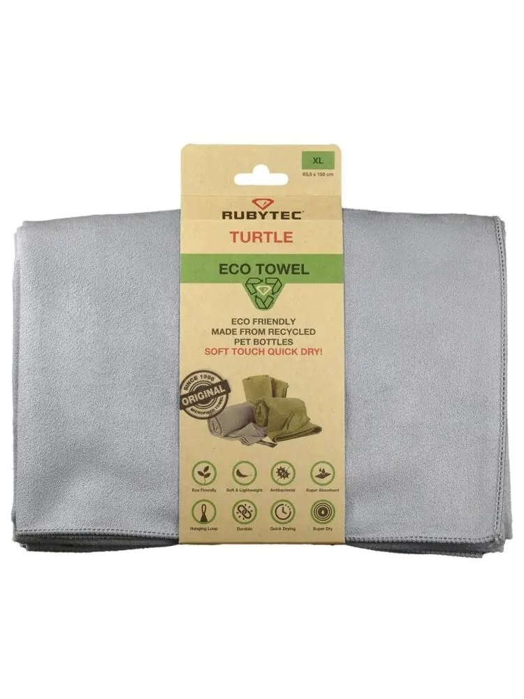 Rubytec Turtle Eco Towel Grey XL Grey RU12012X toiletartikelen online bestellen bij Kathmandu Outdoor & Travel