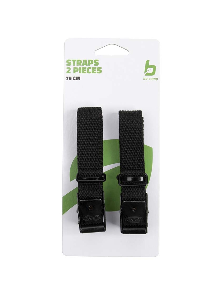 Bo-Camp Bindriemen - 75x1,8 cm - 2 Stuks Zwart 5410200 trekkingrugzakken online bestellen bij Kathmandu Outdoor & Travel