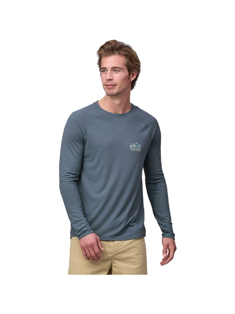 Patagonia L/S Cap Cool Trail Graphic Shirt Unity Fitz: Utility Blue 23710-UFZU shirts en tops online bestellen bij Kathmandu Outdoor & Travel