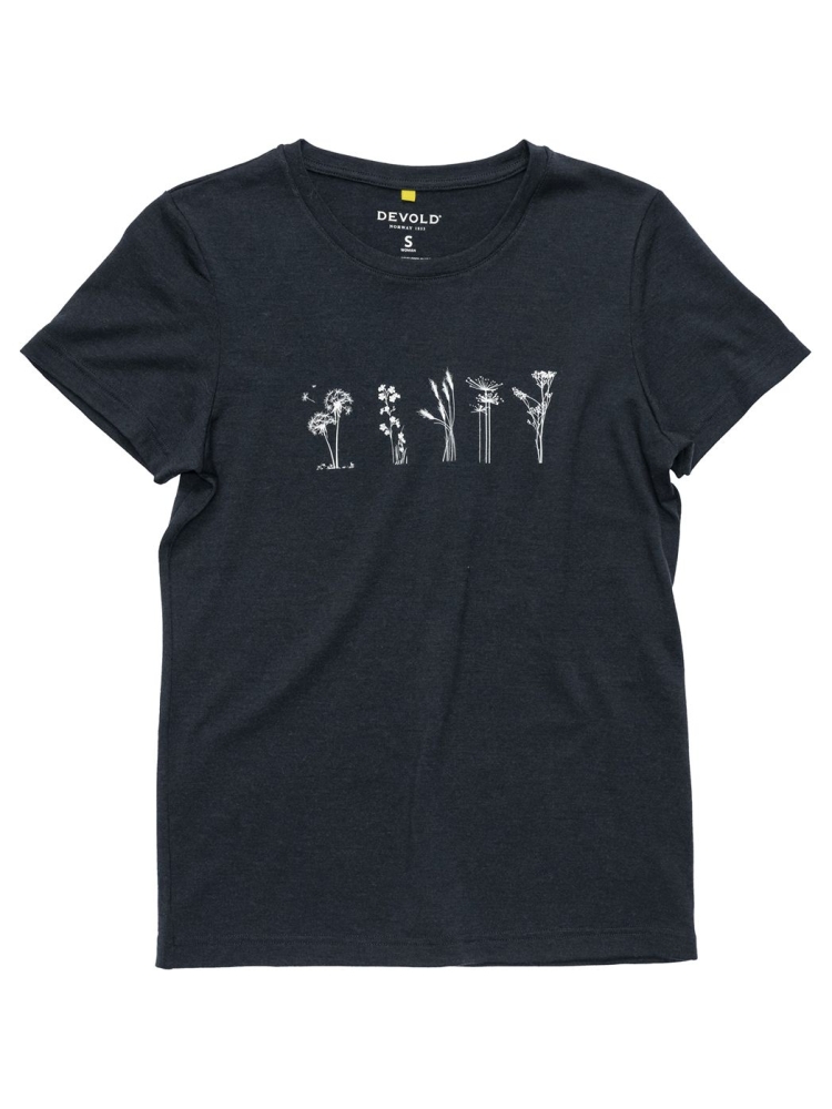 Devold Classic Flowers Tee Women's Ink GO 180 290 F-284A shirts en tops online bestellen bij Kathmandu Outdoor & Travel