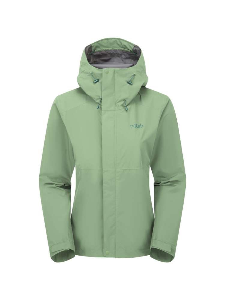 Rab Downpour Jacket Women's Fig Green QWI-07-FGR jassen online bestellen bij Kathmandu Outdoor & Travel