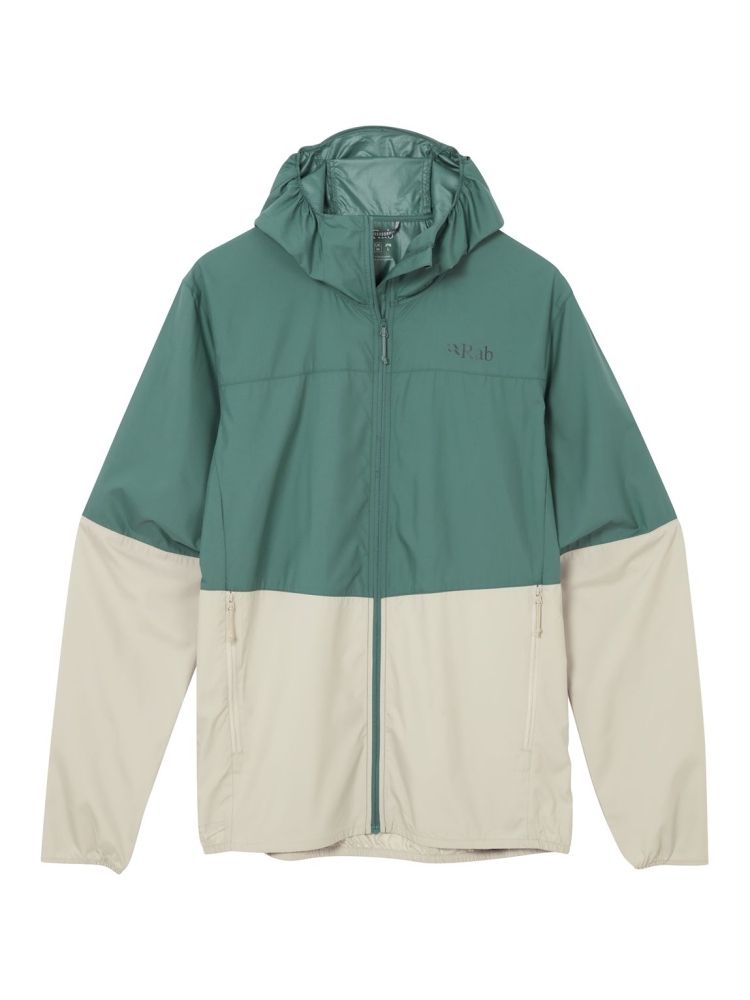 Rab Windgather Hoody Sage/Pebble QWS-84-SPL jassen online bestellen bij Kathmandu Outdoor & Travel