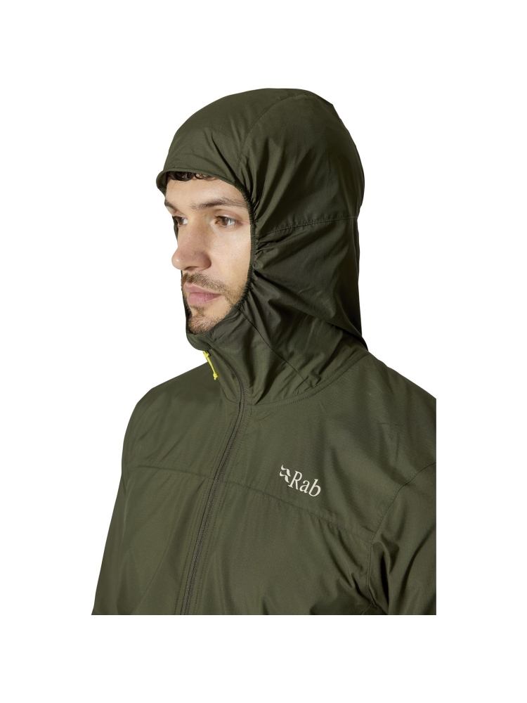 Rab Windgather Hoody Army QWS-84-ARM jassen online bestellen bij Kathmandu Outdoor & Travel