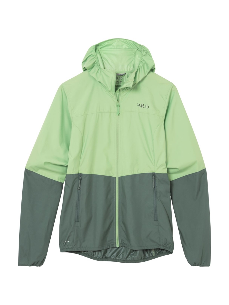 Rab Windgather Hoody Wmns Fig Green/Sage QWS-85-FGS jassen online bestellen bij Kathmandu Outdoor & Travel