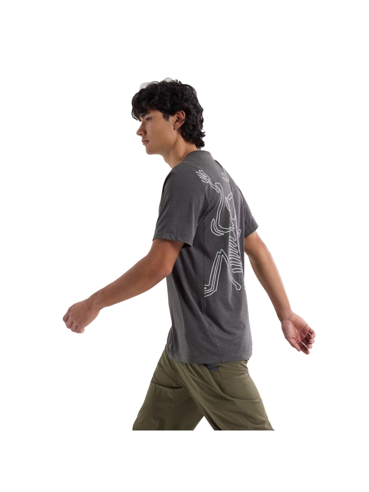 Arc'teryx Cormac Arc'Bird Logo SS Black Heather 9721-000033 shirts en tops online bestellen bij Kathmandu Outdoor & Travel