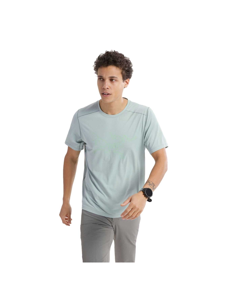 Arc'teryx Cormac Logo SS Stone Green Heather 9726-021915 shirts en tops online bestellen bij Kathmandu Outdoor & Travel