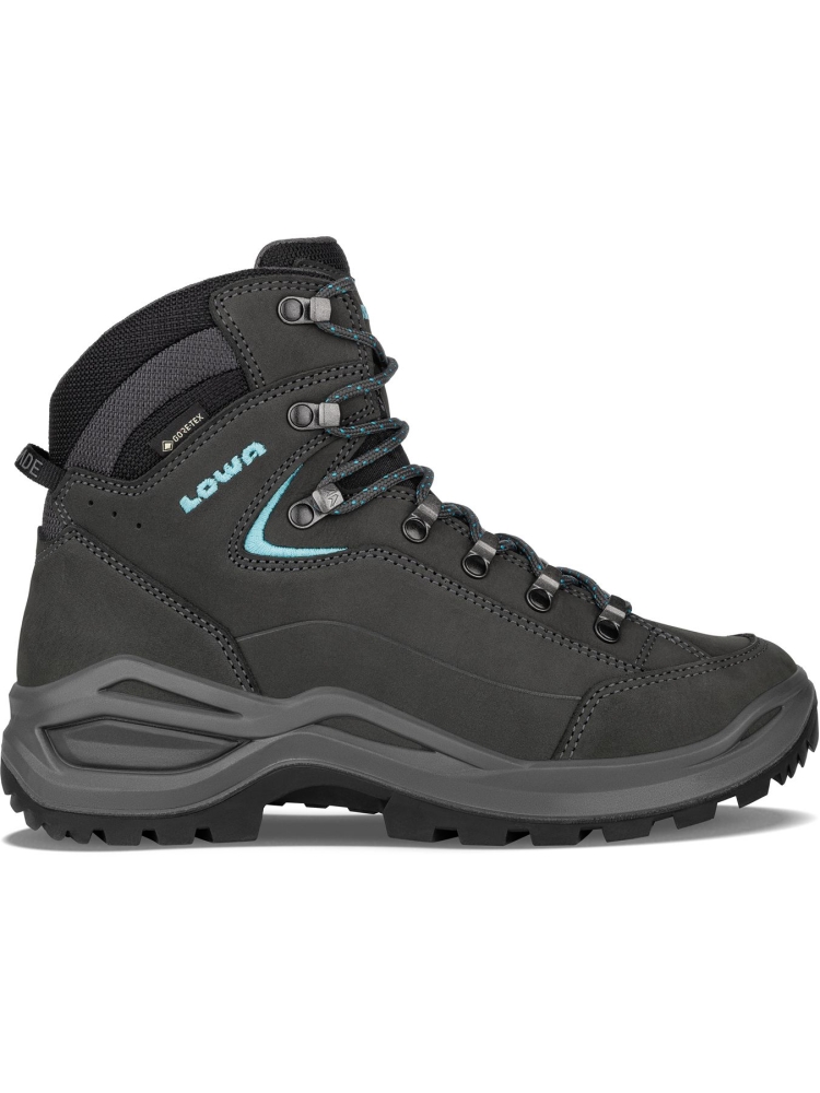 Lowa Renegade Evo GTX Mid Smal Women's Asphalt/Turqoise LM321918-9368 wandelschoenen dames online bestellen bij Kathmandu Outdoor & Travel