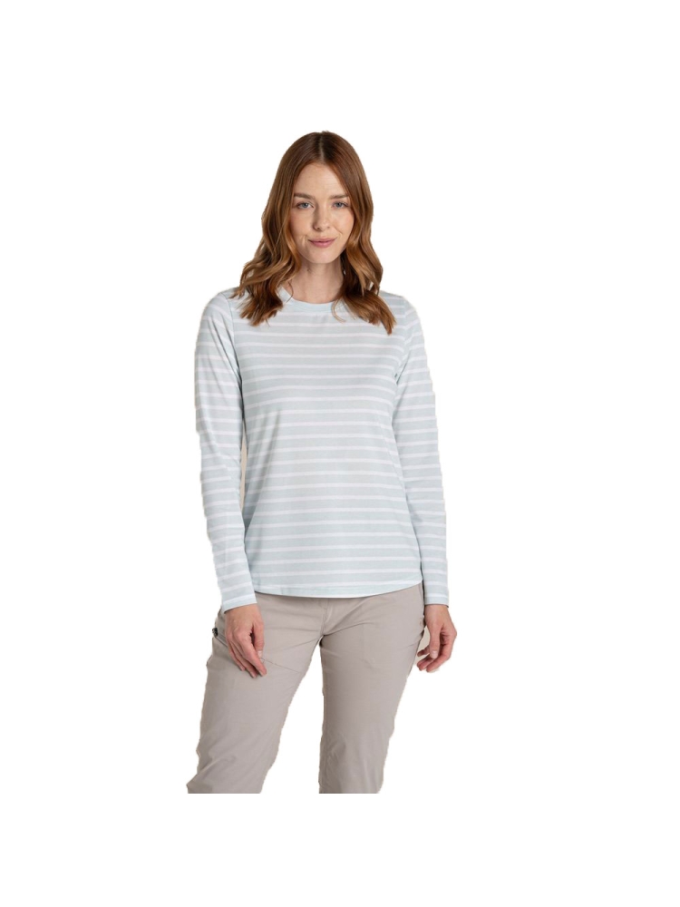 Craghoppers NosiLife Akona Long Sleeved Top Women's Nimbus Blue Stripe CWT1368-14V shirts en tops online bestellen bij Kathmandu Outdoor & Travel