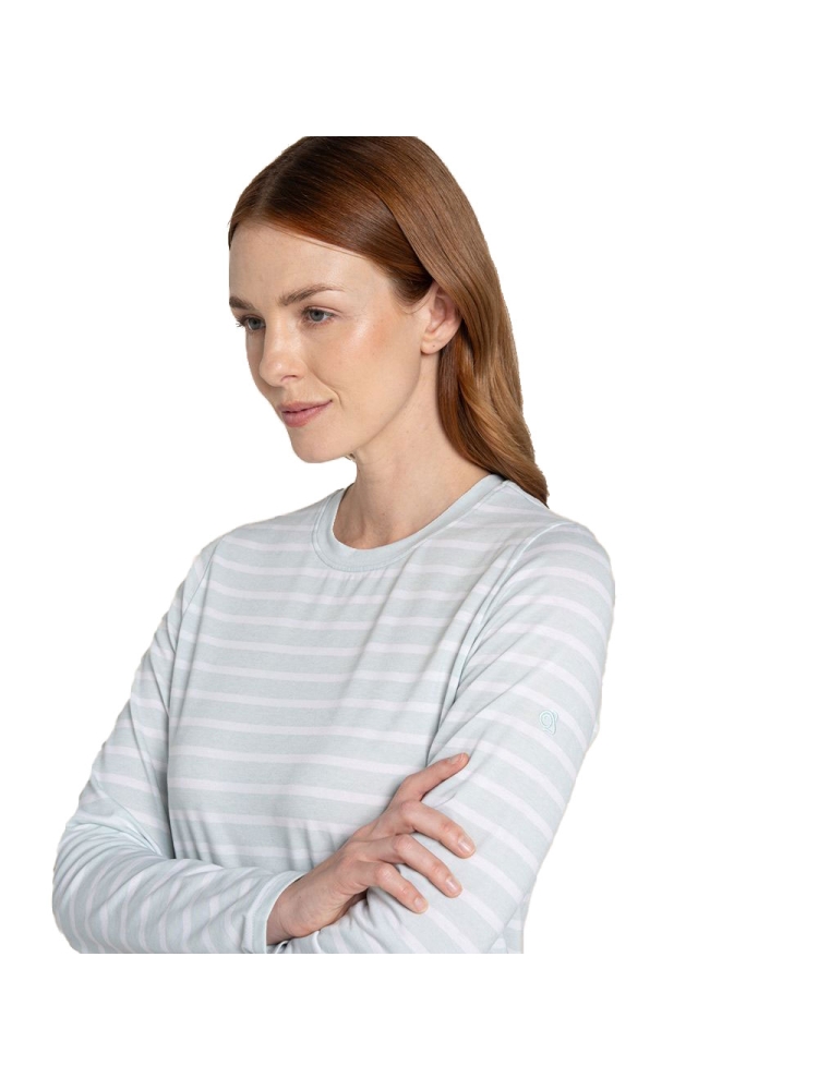 Craghoppers NosiLife Akona Long Sleeved Top Women's Nimbus Blue Stripe CWT1368-14V shirts en tops online bestellen bij Kathmandu Outdoor & Travel