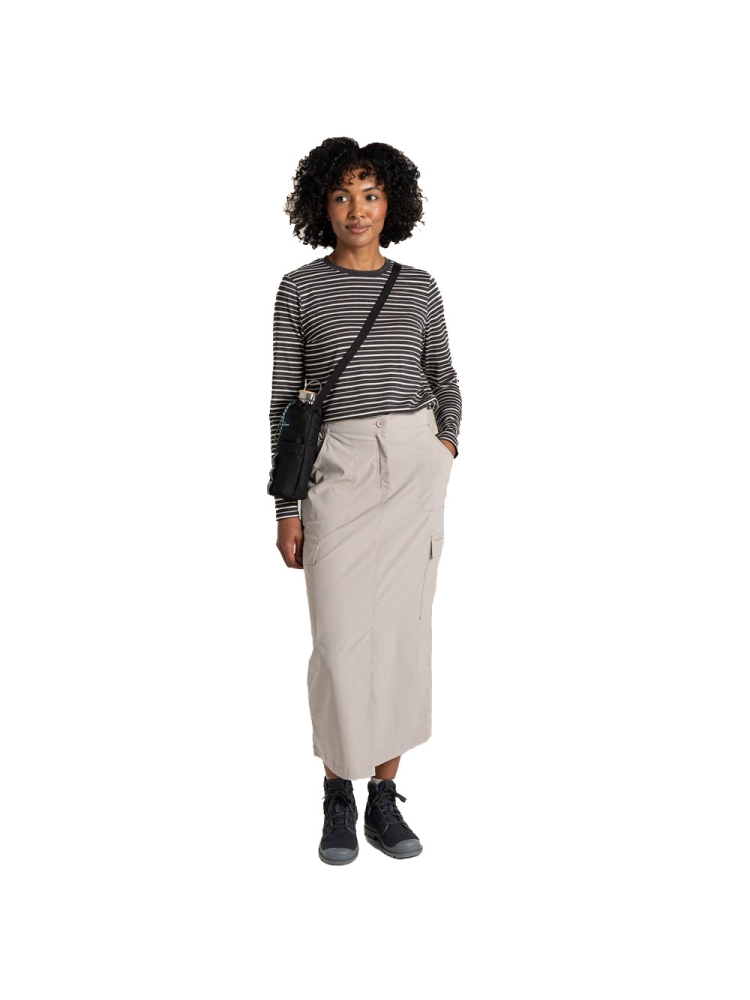 Craghoppers NosiLife Pro Midi Skirt Women's Soft Mushroom CWD053-KD7 jurken en rokken online bestellen bij Kathmandu Outdoor & Travel