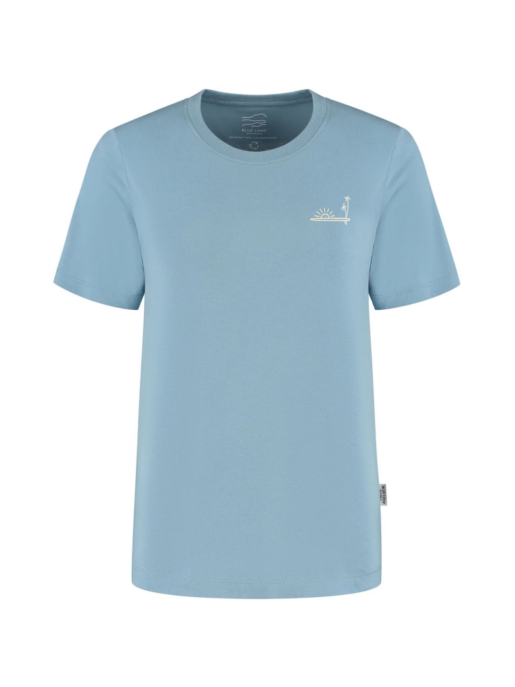 Blue Loop Originals Refibra Palmsurf Tshirt Women's Blue Shadow W-RPS014-25-B289 shirts en tops online bestellen bij Kathmandu Outdoor & Travel
