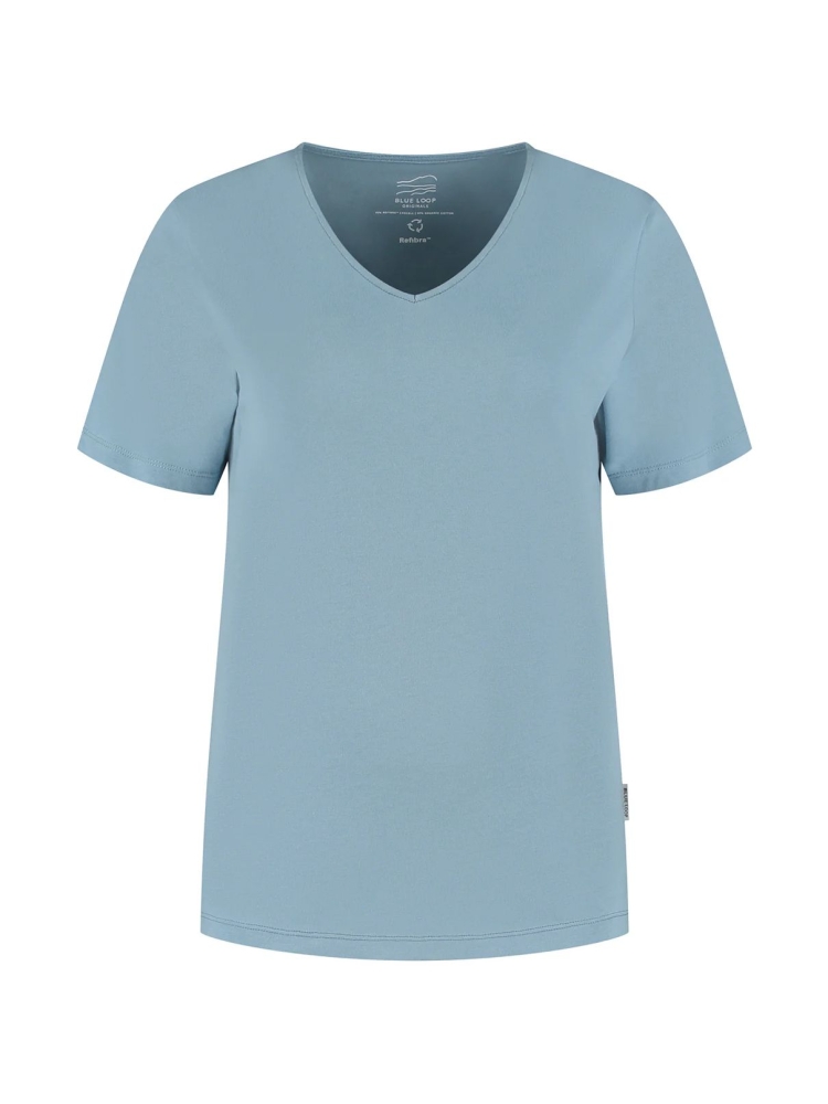 Blue Loop Originals Refibra Loose Fit V-neck Tshirt Women's Blue Shadow W-RLF014-25-B289 shirts en tops online bestellen bij Kathmandu Outdoor & Travel