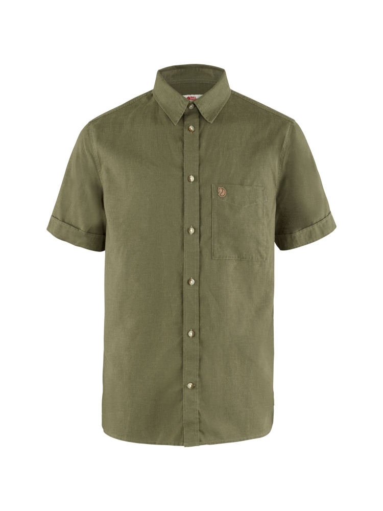 Fjällräven Övik Travel Shirt SS Green F87039-620 shirts en tops online bestellen bij Kathmandu Outdoor & Travel