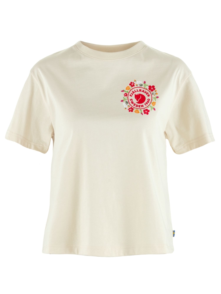 Fjällräven Fjällblomster Logo T-shirt Women's Chalk White F14600213-113 shirts en tops online bestellen bij Kathmandu Outdoor & Travel