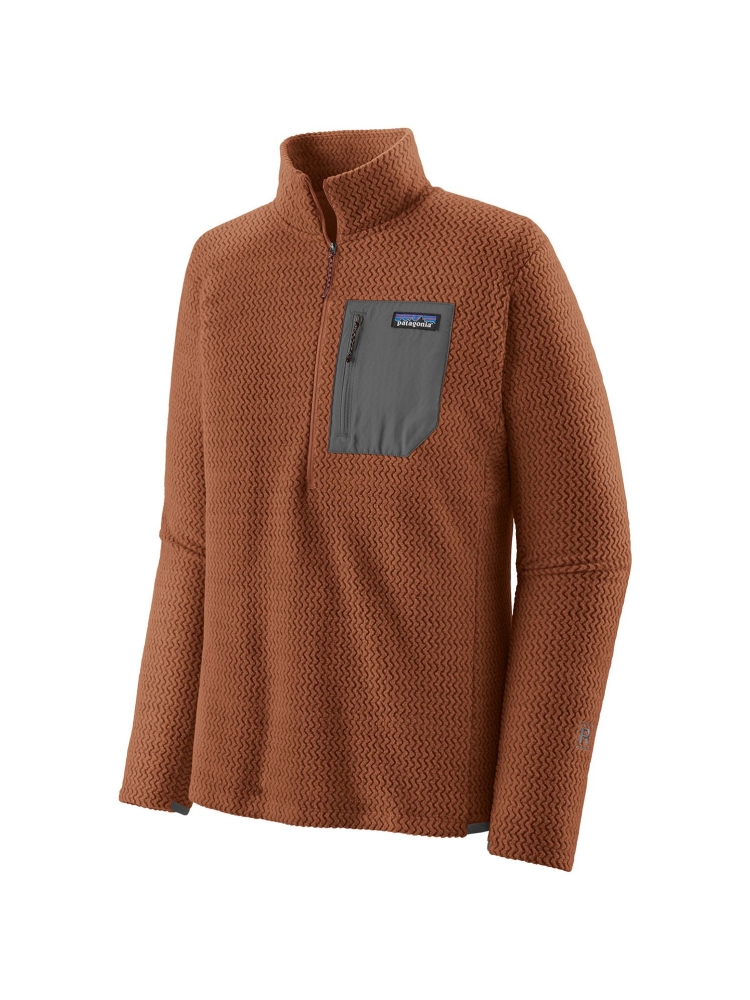 Patagonia R1 Air Zip Neck Robin Brown 40245-ROBN fleeces en truien online bestellen bij Kathmandu Outdoor & Travel