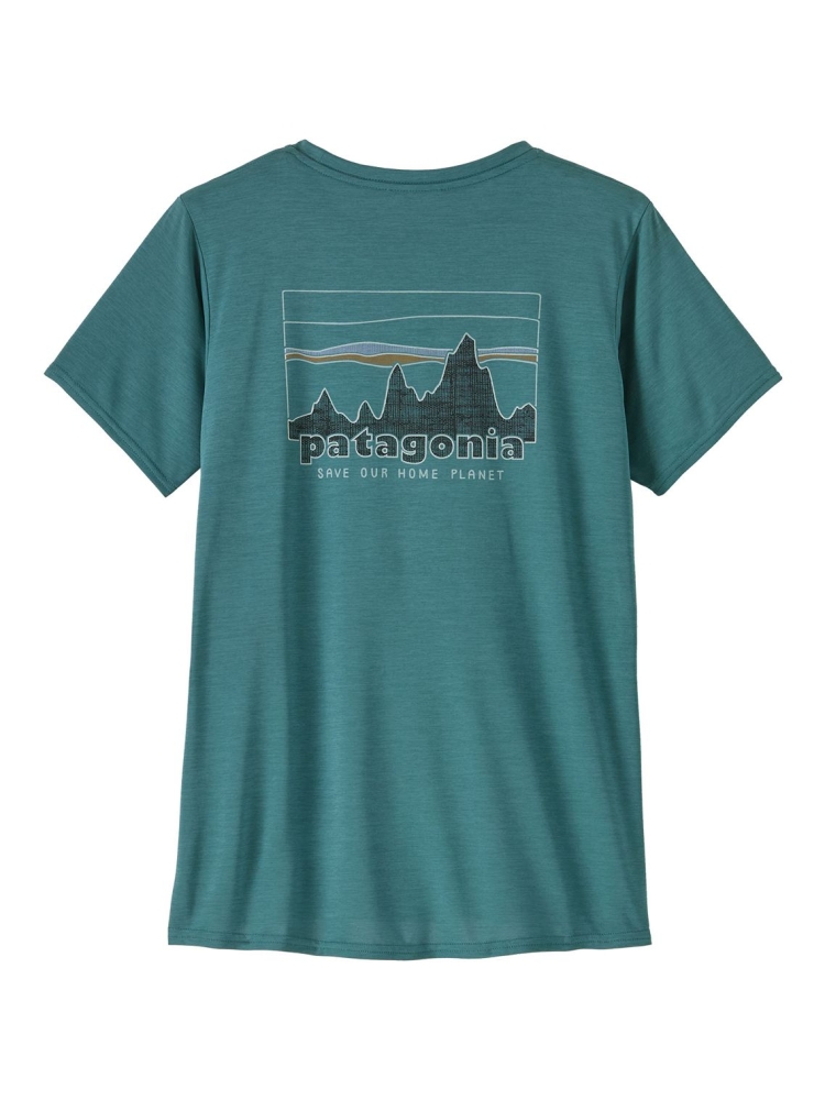 Patagonia Cap Cool Daily Graphic Shirt Women's '73 Skyline: Wetland Blue X-Dy 45250-SKWX shirts en tops online bestellen bij Kathmandu Outdoor & Travel