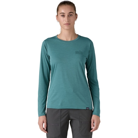 Patagonia  L/S Cap Cool Daily Graphic Shirt Women's Strataspire: Wetland Blue X-Dy