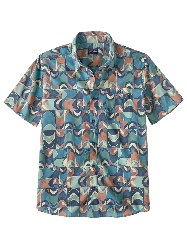 Patagonia Go To Shirt Swallowtail Geo: Still Blue 52691-SLGS shirts en tops online bestellen bij Kathmandu Outdoor & Travel