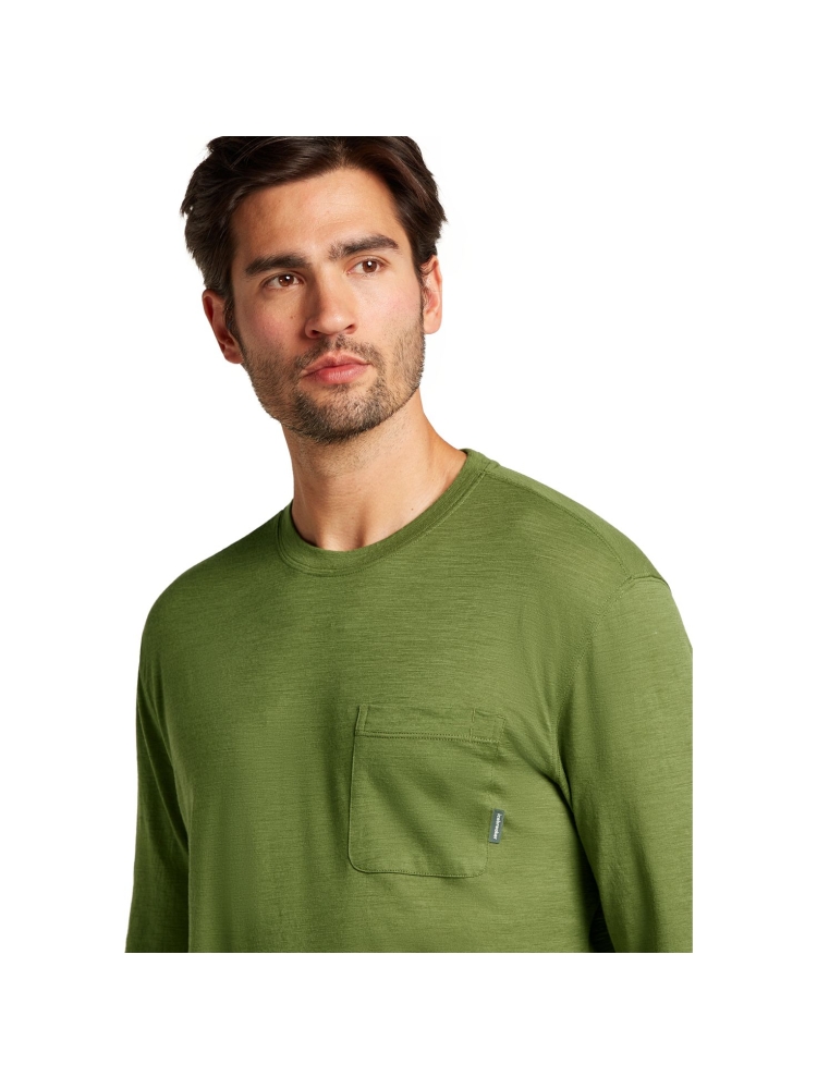 Icebreaker Mer Tech Lite III LS Relaxed Pocket Tee Sphagnum IB0A56WG-0BD1 shirts en tops online bestellen bij Kathmandu Outdoor & Travel