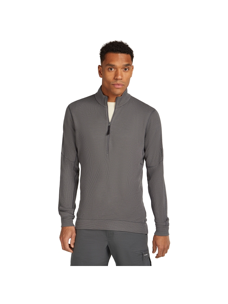 Icebreaker Mer 260 Waffle Knit Wander LS Half Zip Obsidian IB0A577U-0A11 fleeces en truien online bestellen bij Kathmandu Outdoor & Travel
