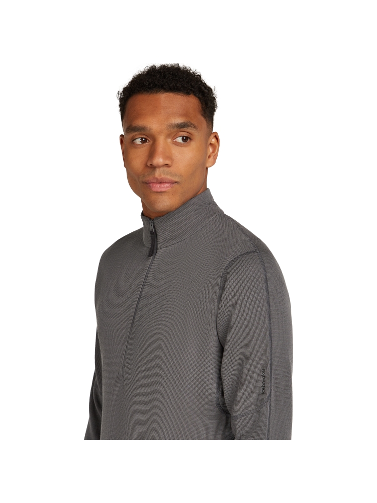 Icebreaker Mer 260 Waffle Knit Wander LS Half Zip Obsidian IB0A577U-0A11 fleeces en truien online bestellen bij Kathmandu Outdoor & Travel