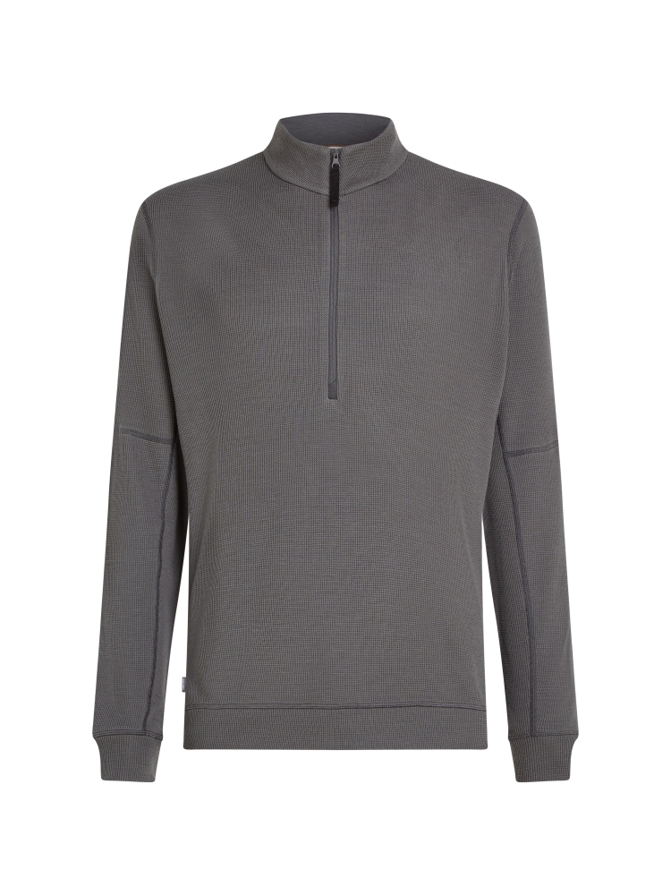 Icebreaker Mer 260 Waffle Knit Wander LS Half Zip Obsidian IB0A577U-0A11 fleeces en truien online bestellen bij Kathmandu Outdoor & Travel