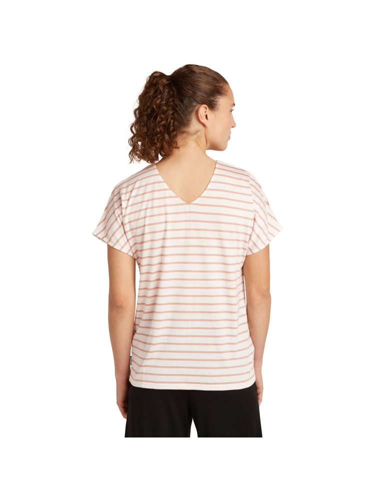 Icebreaker Mer Drayden Reversible SS Top Stripe Women's Ecru/Hthr/Desert Sand IB0A56ZW-0AX1 shirts en tops online bestellen bij Kathmandu Outdoor & Travel