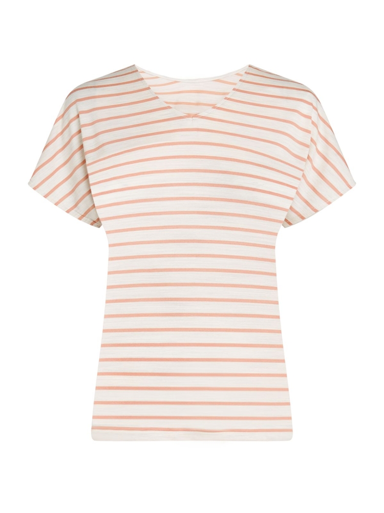 Icebreaker Mer Drayden Reversible SS Top Stripe Women's Ecru/Hthr/Desert Sand IB0A56ZW-0AX1 shirts en tops online bestellen bij Kathmandu Outdoor & Travel